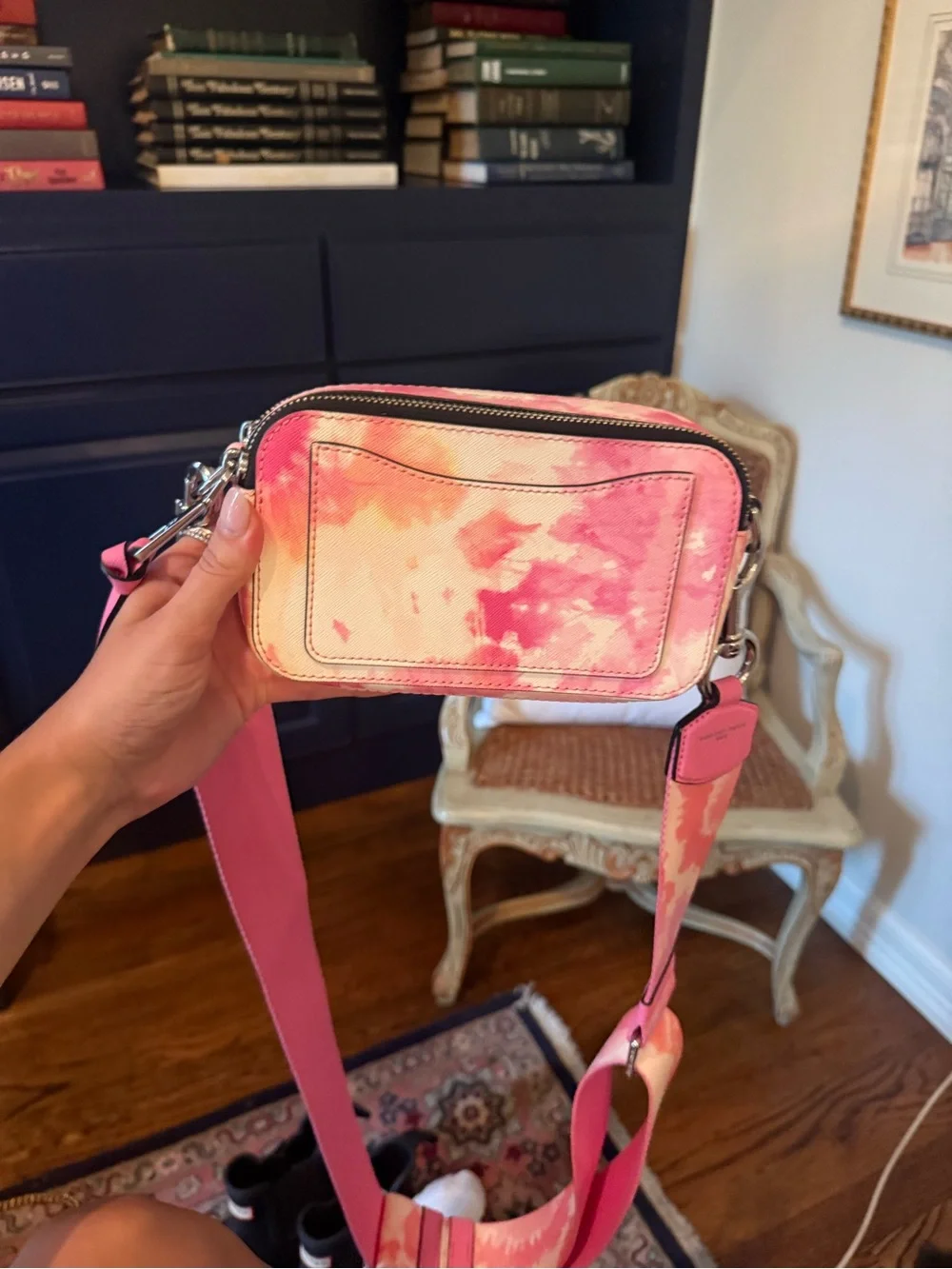 Marc Jacobs Pink, Orange, and White Tie-Dye Snapshot Crossbody - Picture 4 of 7